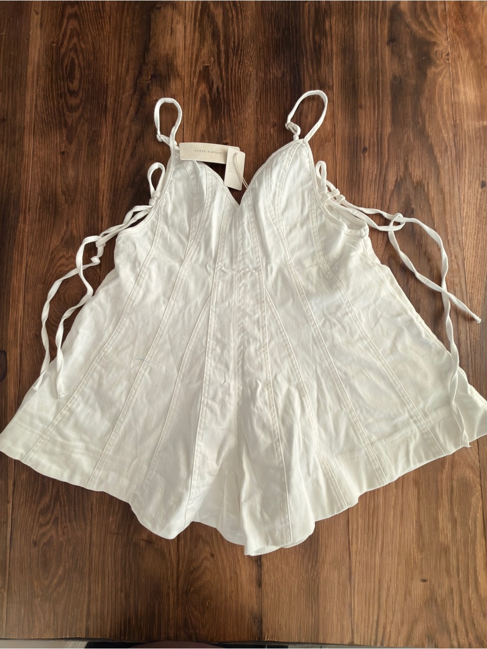 Altar’d State White Sleeveless Tie-Side V-Neck Women's Romper